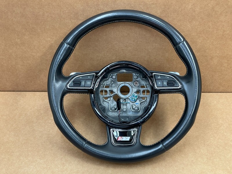 12 13 14 15 Audi S7 Steering Wheel Assembly W/Switches Black 1605 OEM