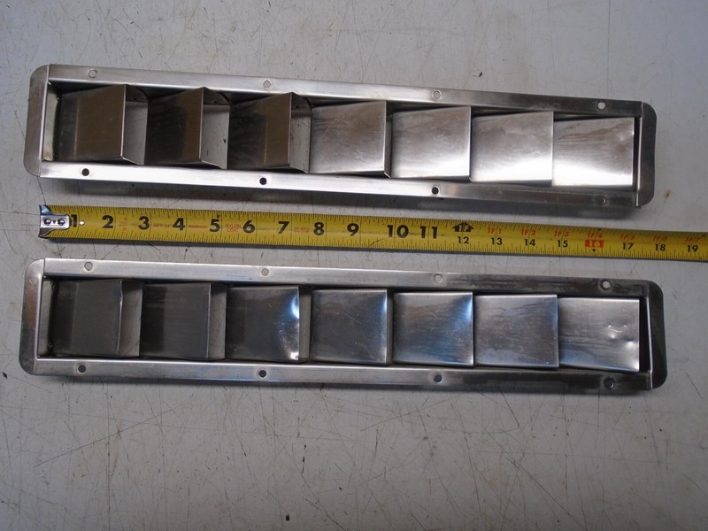 O2 Stainless Steel Louvered Vents 17 1/2"Set of 2
