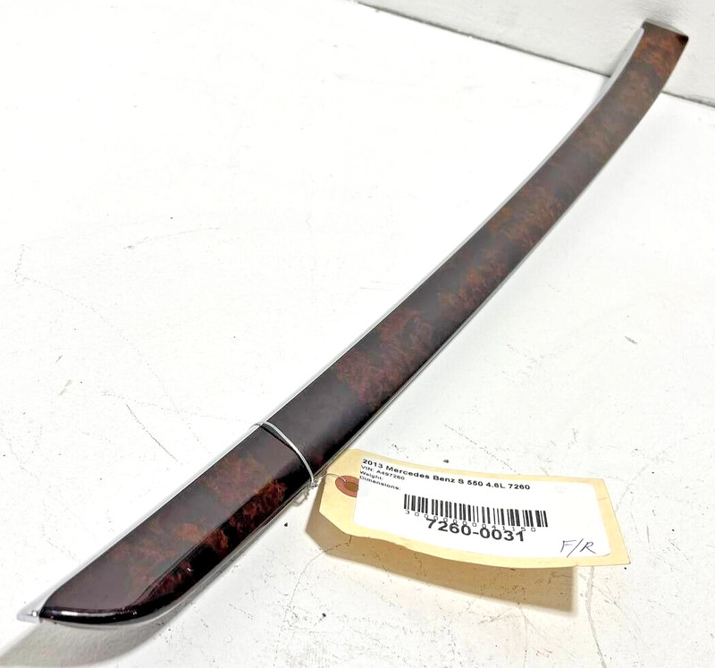 07-17 Mercedes W221 S550 Front Right Passenger Door Garnish Strip Trim Wood OEM