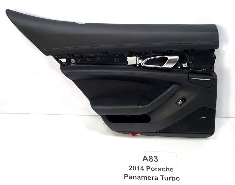 ✅ 10-16 OEM Porsche Panamera Turbo 970 Rear Left Driver Door Panel Leather Black