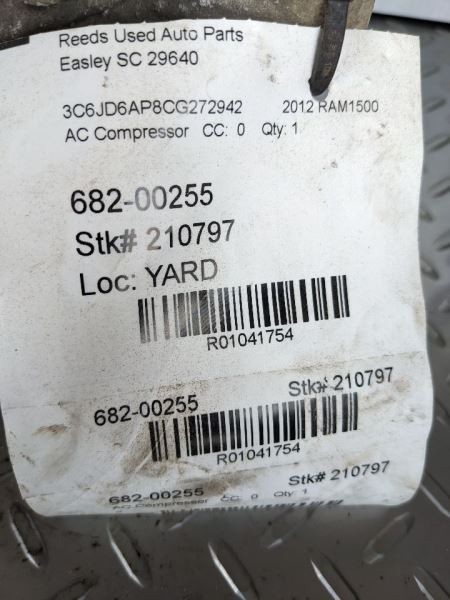 AC Compressor Fits 08-13 DODGE 1500 PICKUP 1041754