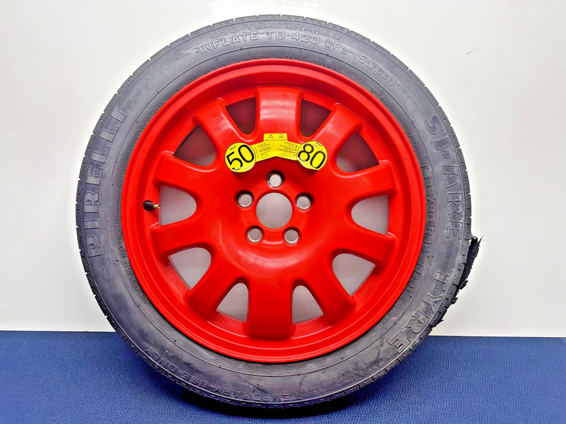 04-21 Jaguar XF Red Emergency Spare Tire Wheel Compact Donut Rim 135 80 18" OEM