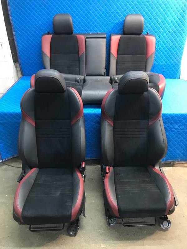 2015-2021 Subaru WRX STI Recaro Seat Set Assembly Front & Rear 15-21 Red Black