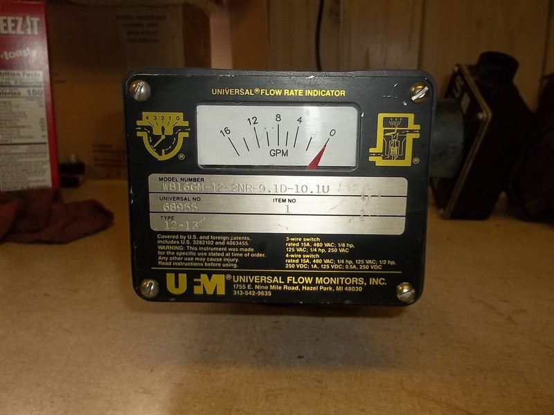 Universal Flow Rate Indicator WB16GM-12-2NR-9.10-10.1U 68955 w/ Threaded Fixture