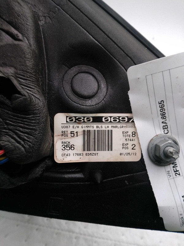 2012 Ford Edge Left Door Mirror Assembly Brown OEM 86395 168K Miles