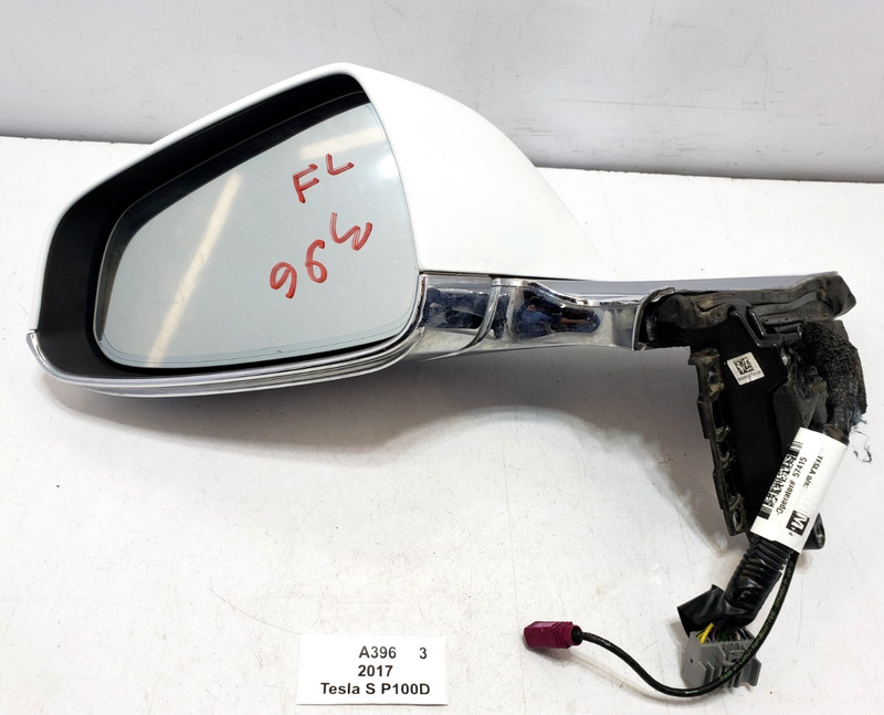✅ 2012-2020 OEM Tesla Model S Left Driver Door Exterior Side Mirror White PPSW *