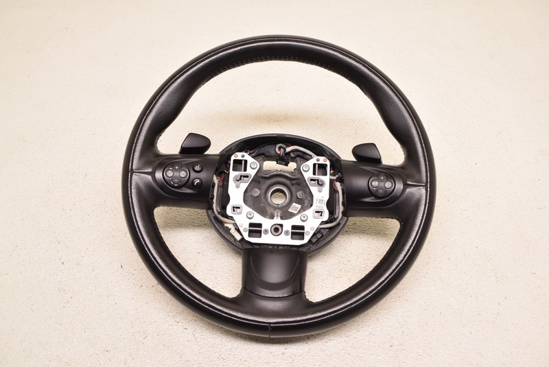 Mini Cooper Black Leather Steering Wheel Auto R56 R55 R57 R60 Oem 2011-2015