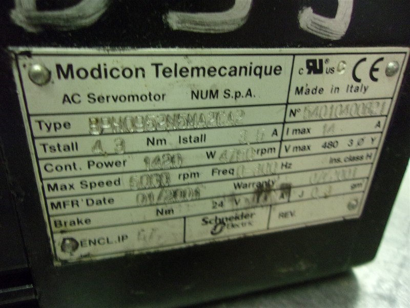 Modicon Telemecanique AC Servomotor BPH0952N5MA2CA2 *FREE SHIPPING*