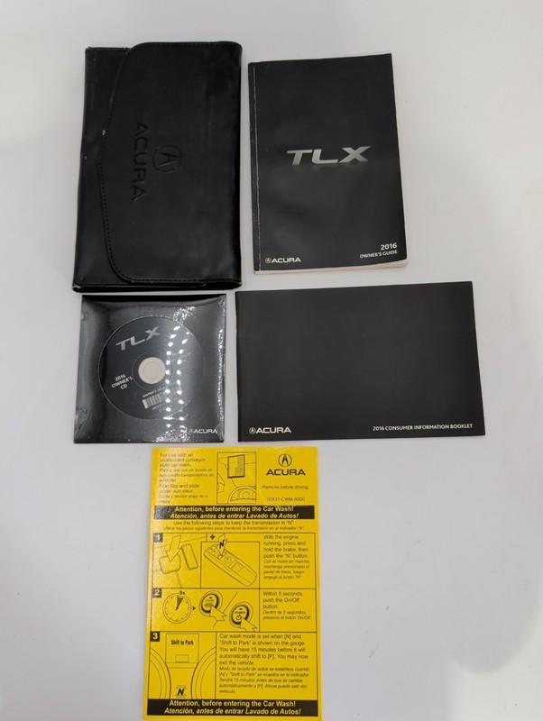 2016 ACURA TLX OWNERS MANUAL 3.5 2.4 ADVANCE TECH SPORT PACKAGE SH-AWD FW SET
