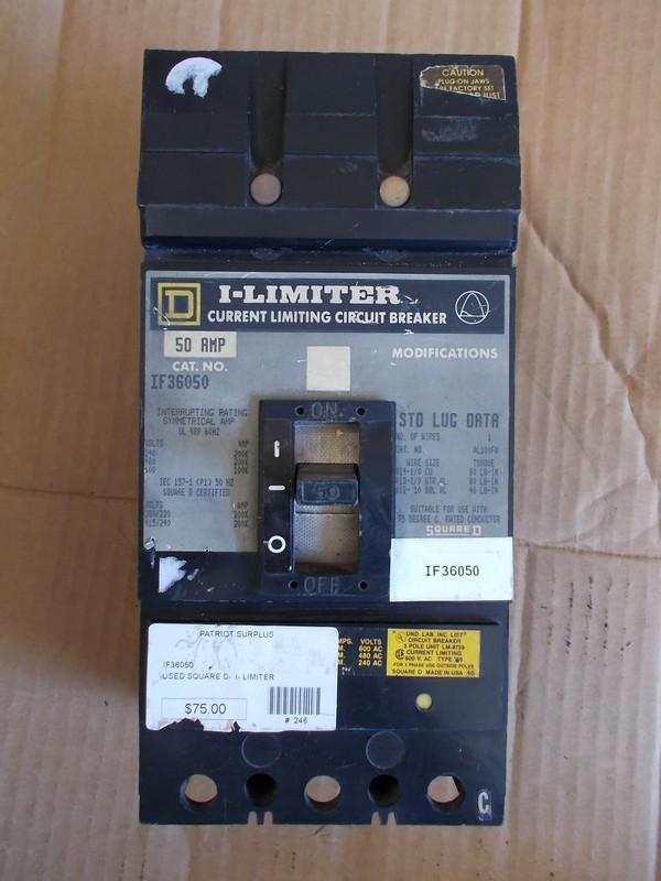 Square D IF36050 I-Limiter 50A 600V Circuit Breaker *FREE SHIPPING*