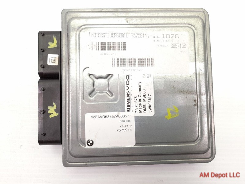 2007 BMW 335i 335xi N54 E90 E92 ECU DME Engine Module MSD80 12147586933