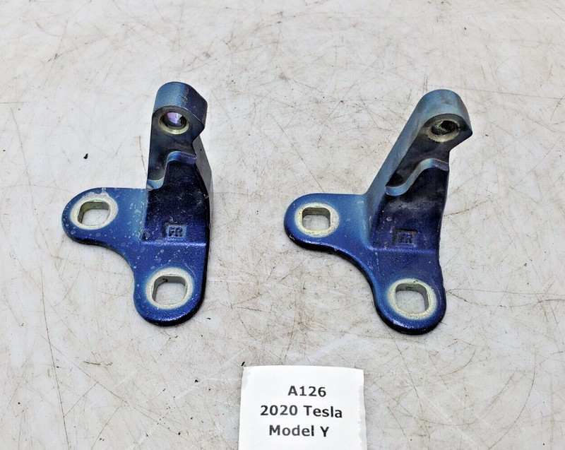 ✅ 20-23 OEM Tesla Model Y Front Right Passenger Upper Lower Door Hinge Blue SET