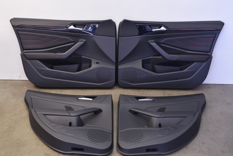 MK7 VW Jetta GLI Black Leatherette Door Panels Doorcards Trim Oem 2019-2024
