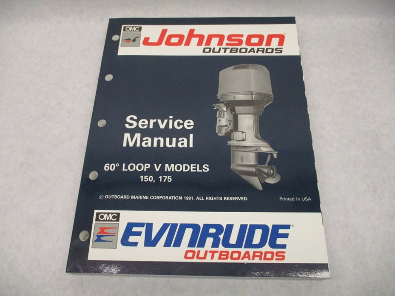 508146 OMC Evinrude Johnson Outboard Service Repair Manual "EN"150 175 HP 1992