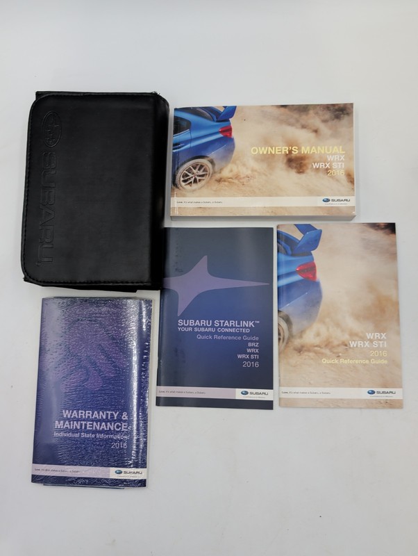 2016 Subaru WRX, WRX STI Owners Manual With Quick Reference Guide & Case