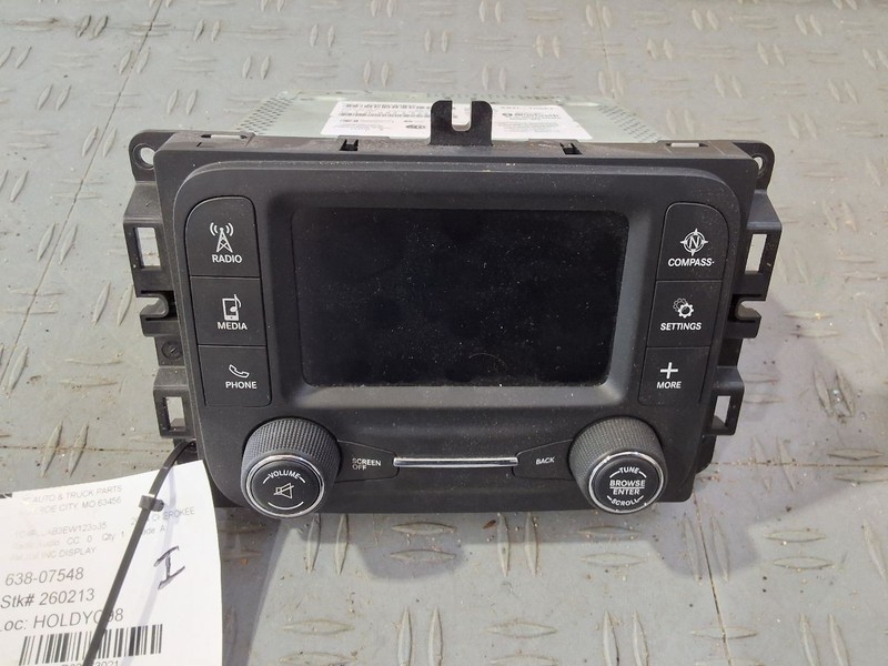 2014 Jeep Cherokee Radio Receiver 5.0" Display Screen w/Sirius