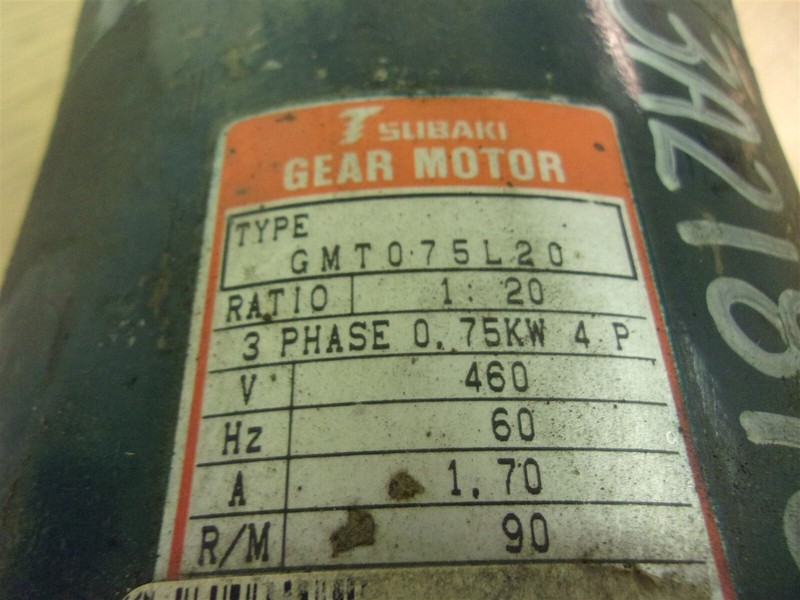 Subaki GMT075L20 Gear Motor 3-Phase 460V *FREE SHIPPING*