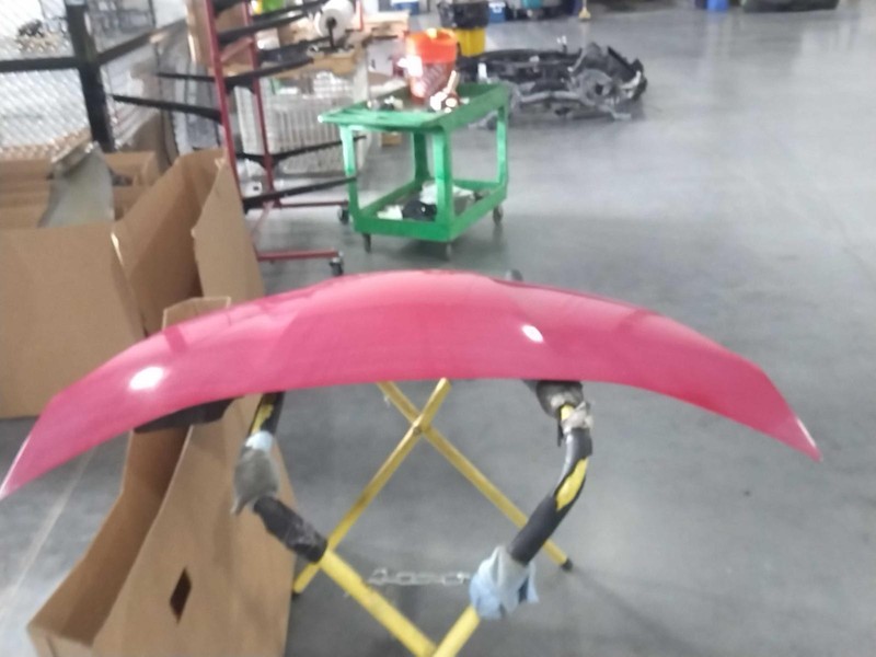 2009 Honda Fit OEM Hood Panel Red Faded Paint 4DR Hatchback 40116