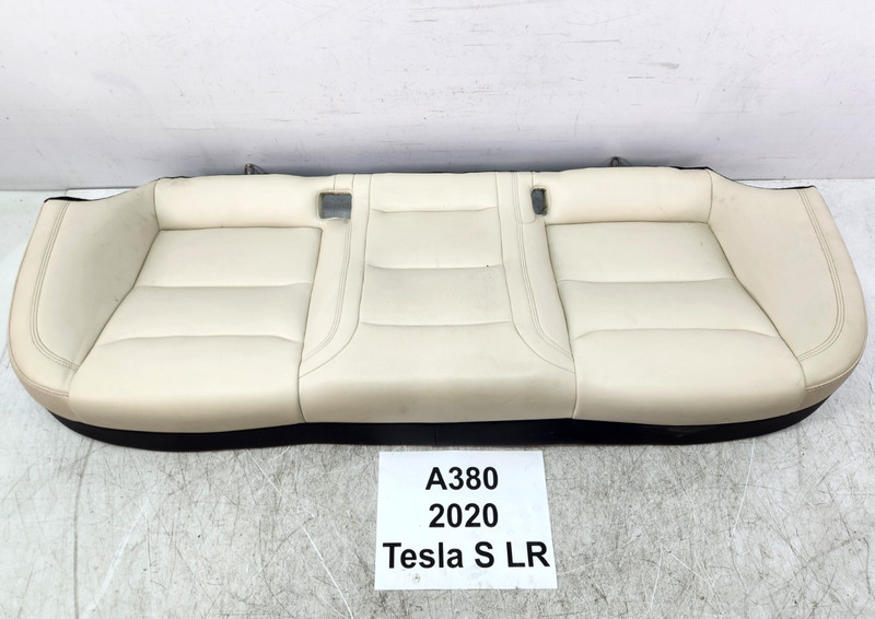 ✅ 16-20 OEM Tesla Model S Rear Seat 2nd Row Lower Cushion Bottom Leather White