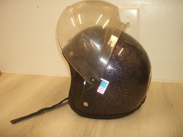 Vintage Arctic catPurple Metal FlakeHelmet snowmobile motorcycle