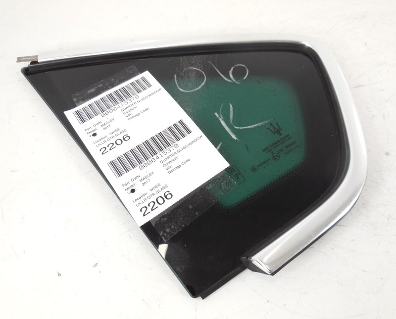 2017 17 Maserati Levante Rear Quarter Window Glass Driver Left LH OEM