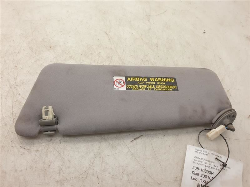 05-06 LEXUS ES330 PASSENGER SIDE SUN SHADE VISOR ASSEMBLY