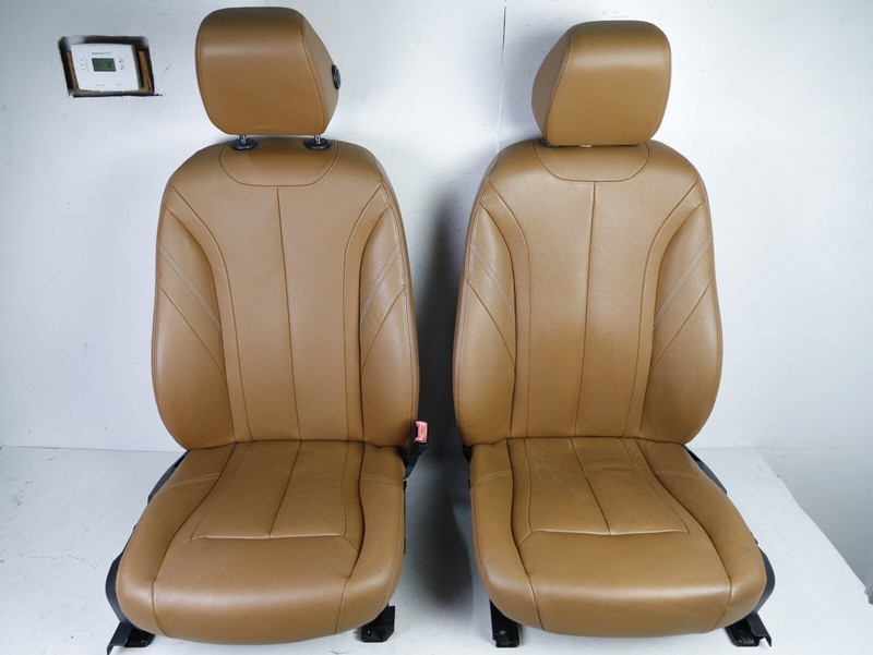 12-18 BWM 320i 328i 335i F30 Front Left & Right Leather Seat Saddle Brown SET