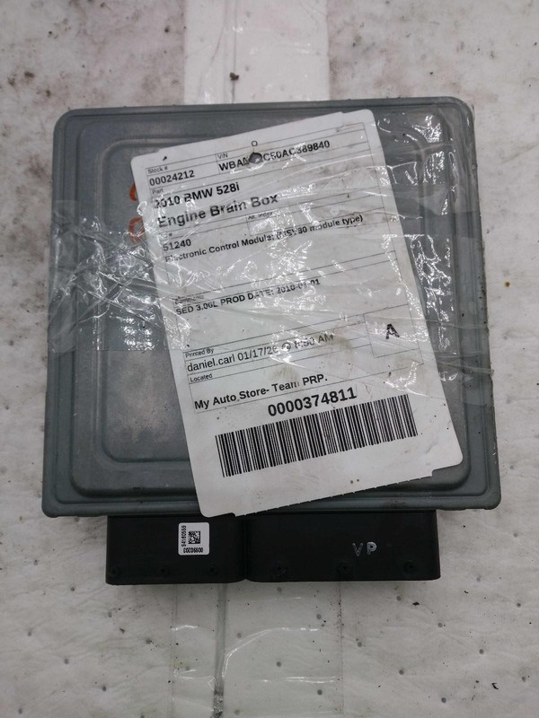 Used Engine Control Module (ECM) fits: 2010 Bmw 528I Electronic Control Module 3
