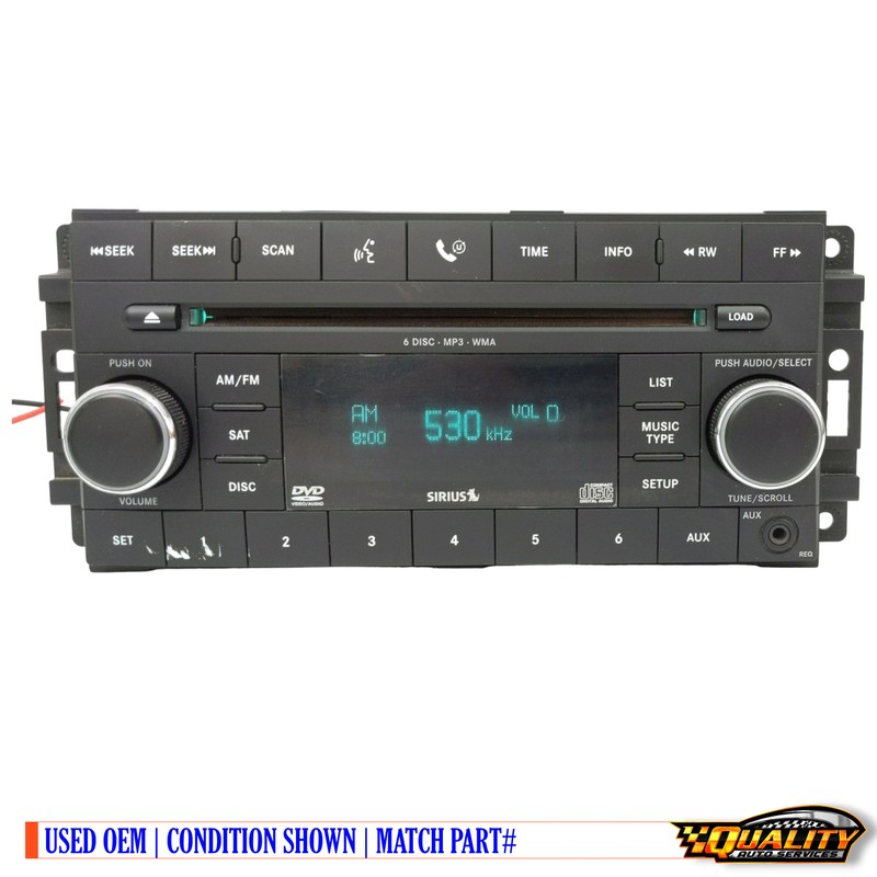 2007-10 Chrysler Sebring Am Fm XM Radio 6 Disc Dvd Cd Pn05064922Ae Req