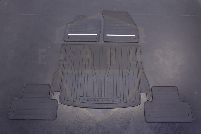 RANGE ROVER EVOQUE 12-19 FRONT REAR ALL WEATHER RUBBER FLOOR MAT SET BLACK OEM