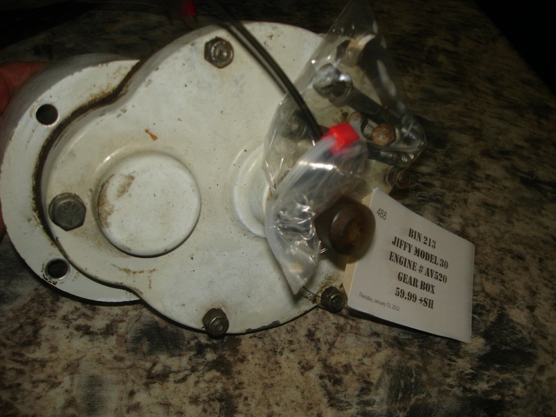 Jiffy Model 30gear box engine # av520 ice auger part bin 213