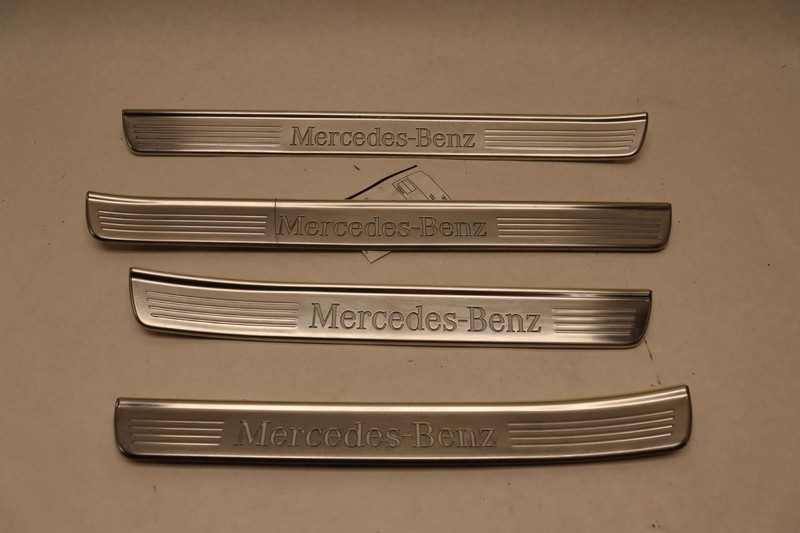 2014-2017 MERCEDES S550 W222 FRONT & REAR DOOR SILL SCUFF PLATE MOLDING SET OEM