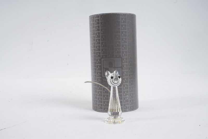 Vintage Swarovski Silver Crystal Cat (Art.7634NR070000) Figurine - Austria