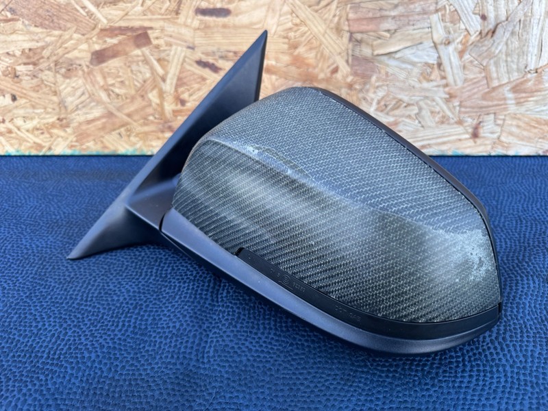 12–19 OEM BMW F30 F31 Left Driver Side Door Mirror Black w/ Carbon Fiber 5-Pin