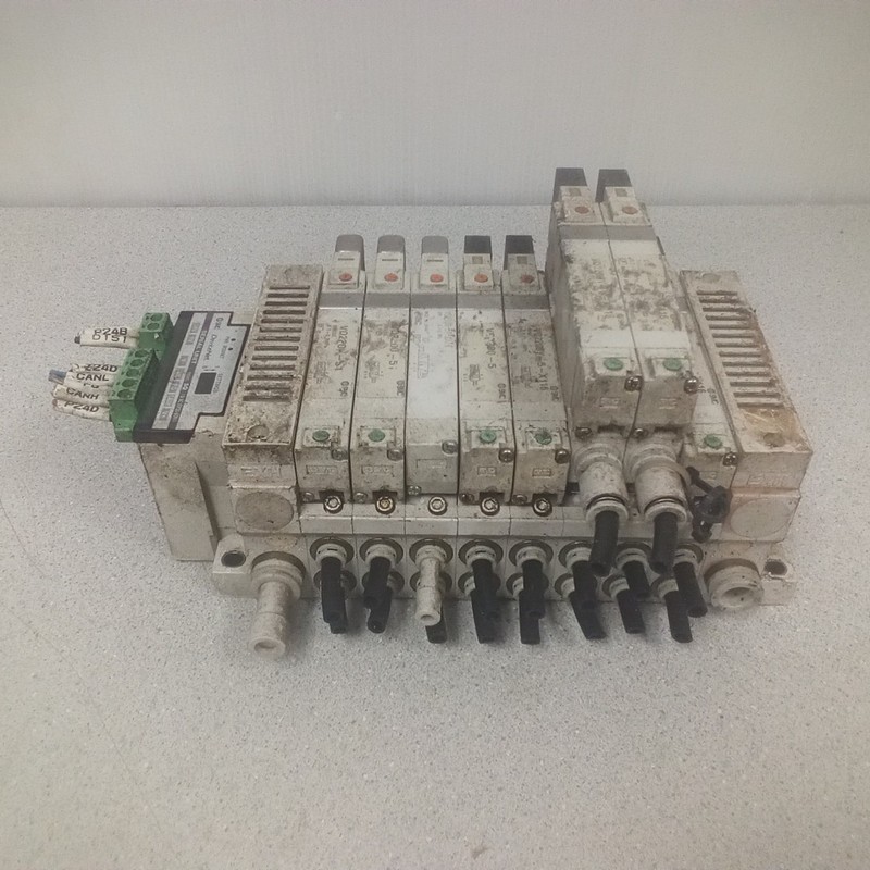 SMC Manifold Assbly EX120-SDN1, (4) VQ2200-5-X116, VQ2200-5, VQ2100-51-X116 +