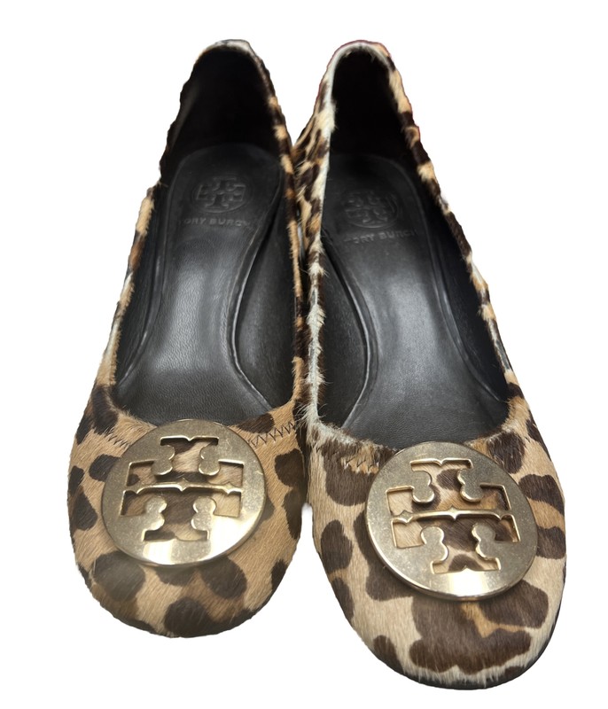 Tory Burch Women's Pumps, Leopard Calf Hair Amy Block Heel Pumps Size 7