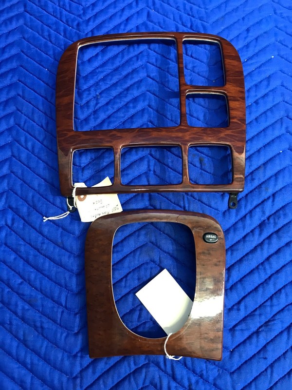 00-06 Mercedes Benz S-Class Climate Control Bezel Shifter Bezel Trim Wood Grain