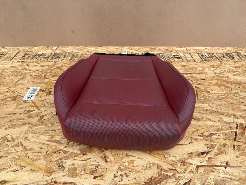 KIA STINGER 18-23 OEM FRONT LEFT DRIVER LOWER SEAT SKIN LEATHER CUSHION (RED)