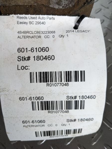 Alternator Fits 13-14 LEGACY 1077048