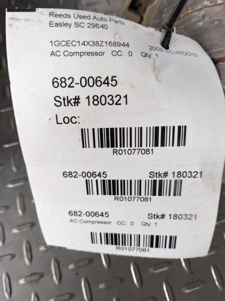 AC Compressor Fits 03-10 SIERRA 1500 PICKUP 1077081