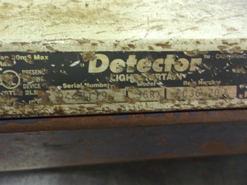 Detector 36RX Light Curtain Radwell 110-120VAC 50/60Hz Max 12W 4Amp