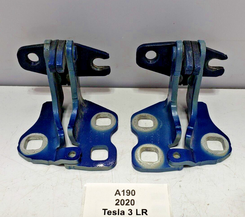 ✅ 17-23 OEM Tesla Model 3 Front Right Passenger Door Upper Lower Hinge Blue SET