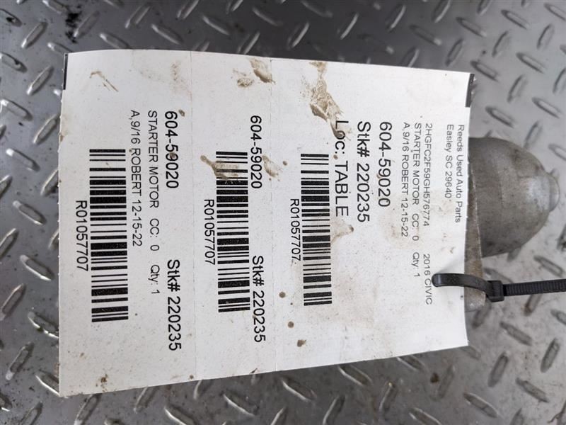 Starter Motor Naturally Aspirated Fits 16-19 CIVIC 1057707