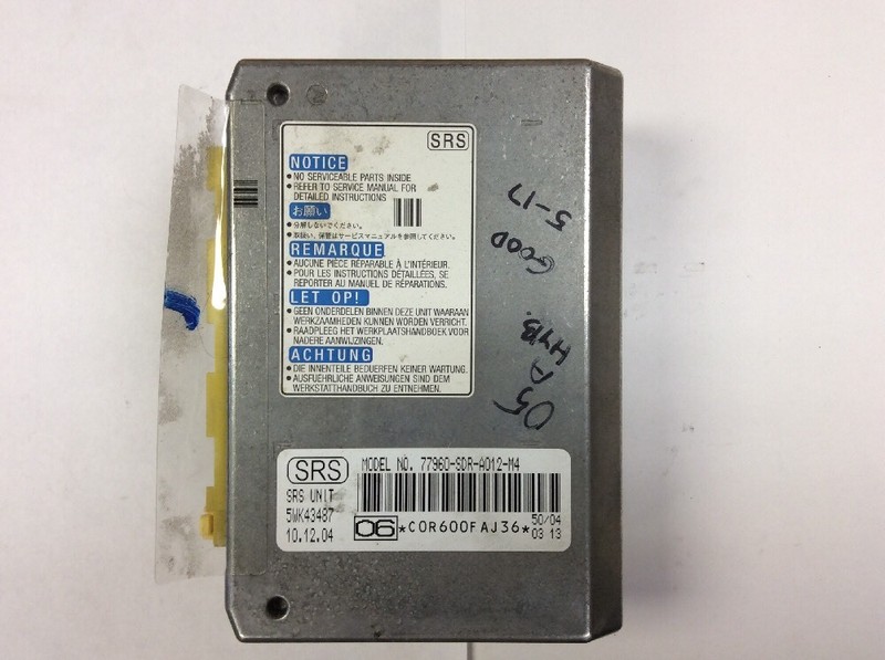 03 Accord 4 DR V6, A bag Supplemental Restraint System Control Module OEM