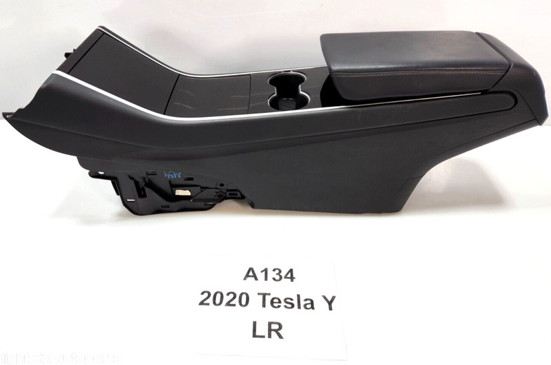 ✅ 17-23 OEM Tesla Model Y Front Interior Center Console Leather W/ Armrest NOTE*