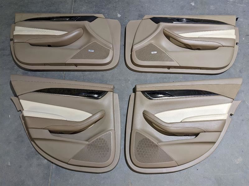 2014-2019 CTS V Sport Complete Set Interior Door Panels Tan Leather Seude1145229