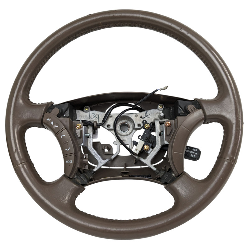 2003-2009 Toyota 4runner Leather Steering Wheel Brown W/ Cruise Radio Controls*