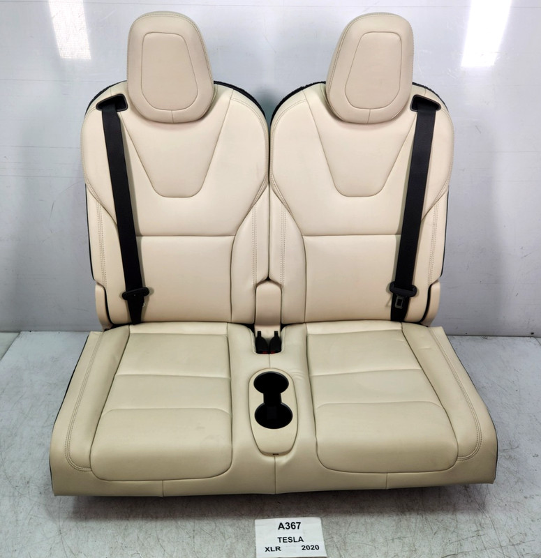 ✅ 16-20 Tesla Model X Rear Right Left Side 3rd Row Seat Leather Beige SET NOTE*