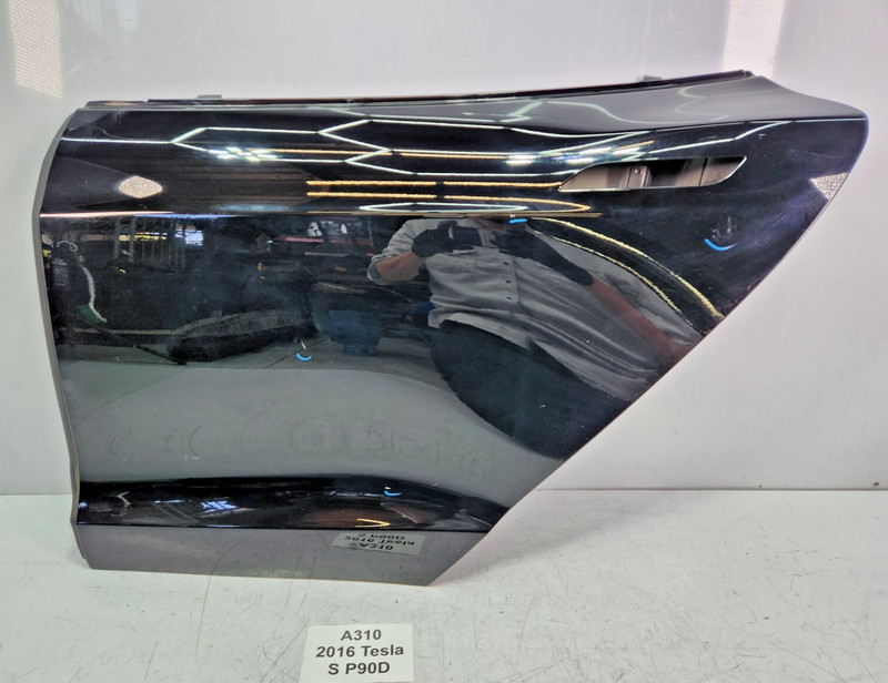✅12-16 OEM Tesla Model S Rear Left Driver Side Door Shell Panel Black NOTE*