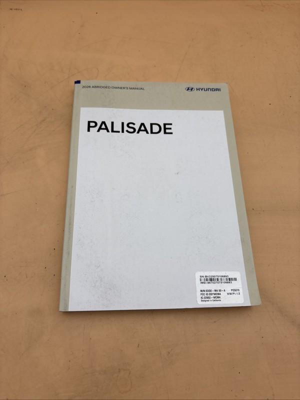 2026 Hyundai Abridged Palisade Owners Manual With free shipping